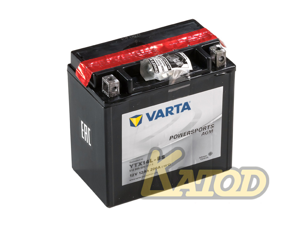Мото аккумулятор 12Ah Varta 12V 512 905 020 A514 AGM