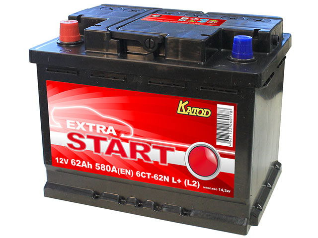 Аккумулятор EXTRA START 62 6СТ-62N L+ (L2)  Extra Start