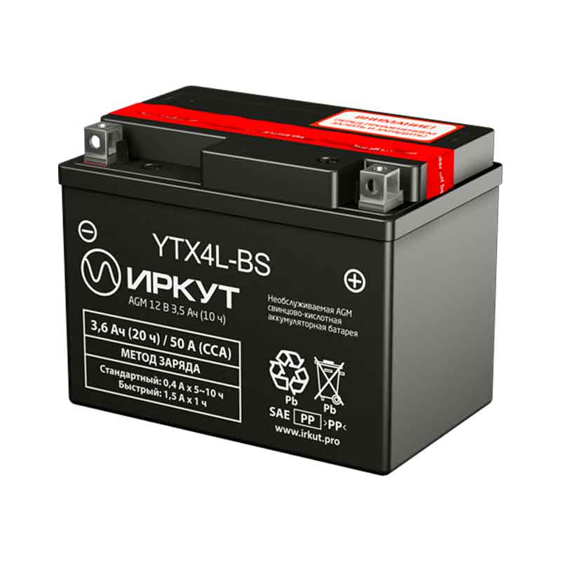 Аккумулятор Иркут YTX4L-BS (12V / 3,5Ah)
