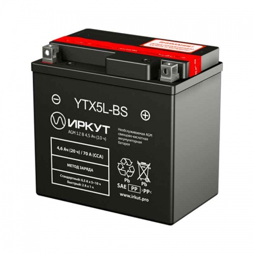 Аккумулятор Иркут YTX5L-BS (12V / 4,5Ah)
