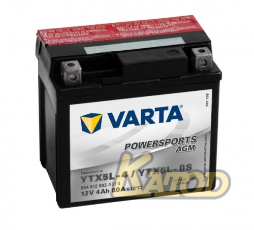 Мото аккумулятор 4Ah Varta12V 504 012 003 A514 AGM